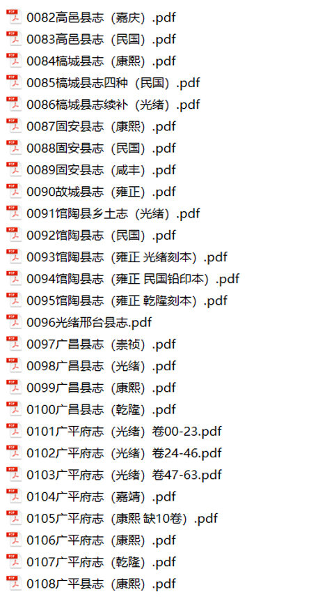 北京天津河北地方志县志明清民国版本
