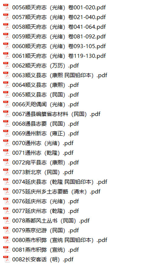 北京天津河北地方志县志明清民国版本