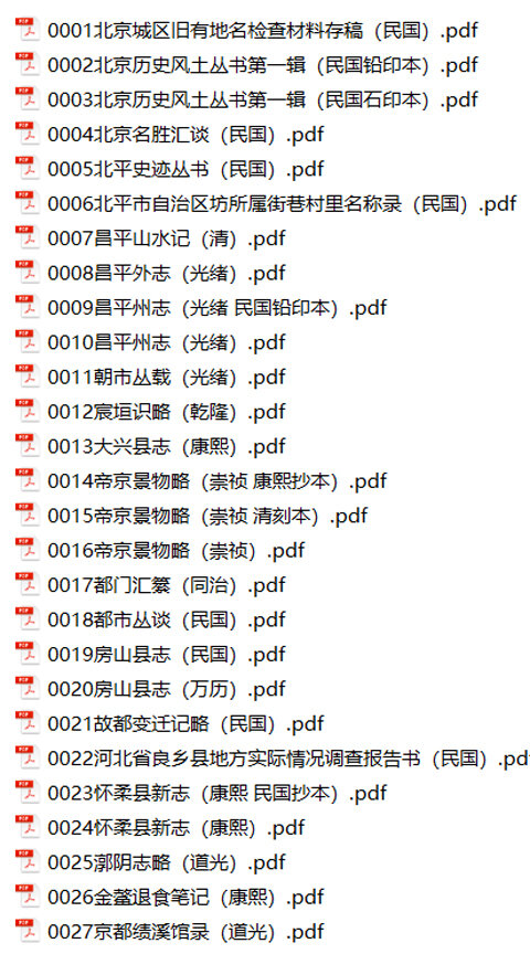北京天津河北地方志县志明清民国版本