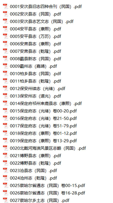 北京天津河北地方志县志明清民国版本