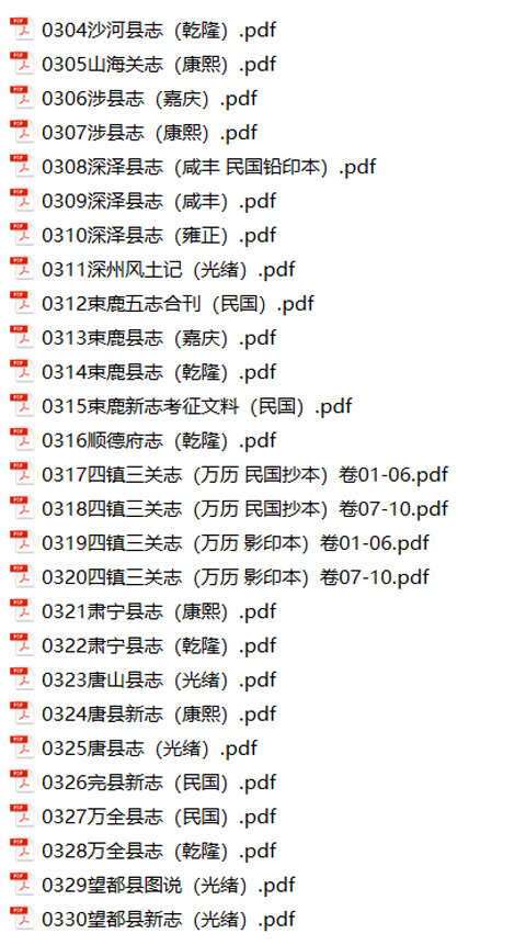 北京天津河北地方志县志明清民国版本