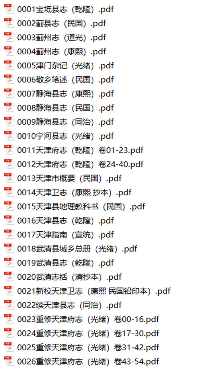 北京天津河北地方志县志明清民国版本
