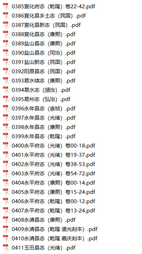 北京天津河北地方志县志明清民国版本