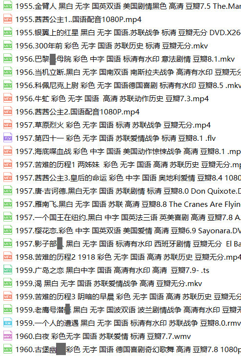 世界经典老电影151部国语配音版