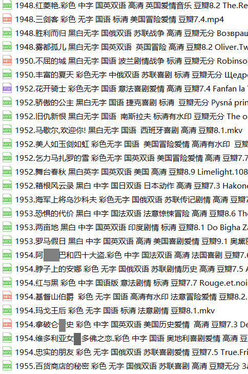 世界经典老电影151部国语配音版