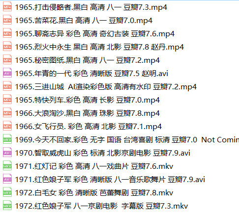 建国后老电影218部红色电影经典珍藏