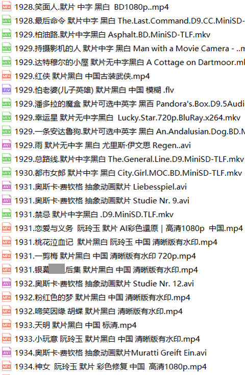 世界无声电影合集143部含中国默片
