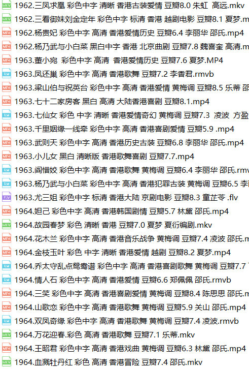 香港老电影260部经典港片周旋林黛乐蒂邵氏电影老片