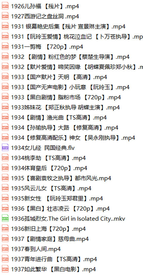 中国老电影127部国产电影民国电影红色电影经典老片