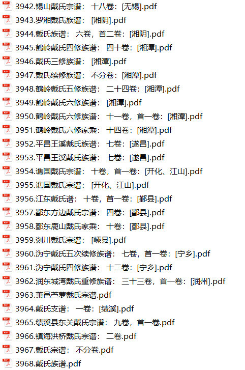 戴氏家谱184本族谱戴家宗谱家训明清民国古籍