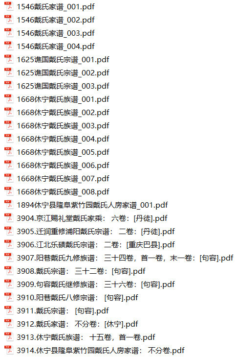 戴氏家谱184本族谱戴家宗谱家训明清民国古籍