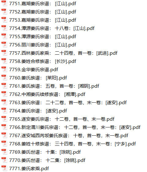 姜氏家谱258本姜氏族谱姜家宗谱家训明清民国古籍