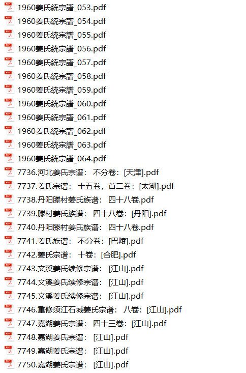 姜氏家谱258本姜氏族谱姜家宗谱家训明清民国古籍