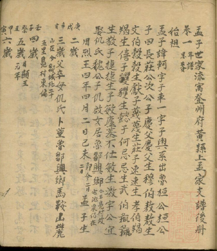 孟氏家谱30本孟氏族谱孟家宗谱家训明清民国古籍