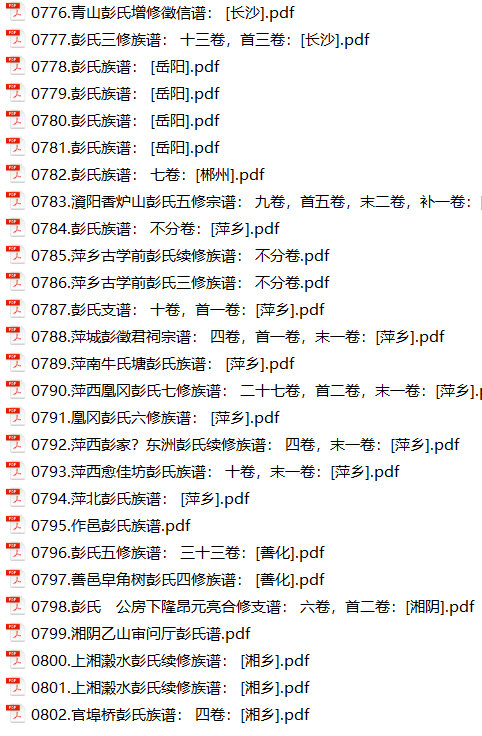 彭氏家谱111本族谱彭家宗谱家训明清民国古籍