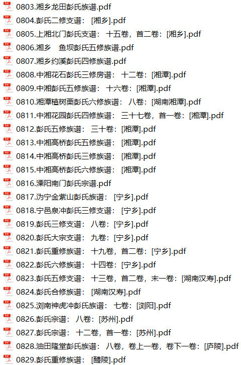 彭氏家谱111本族谱彭家宗谱家训明清民国古籍