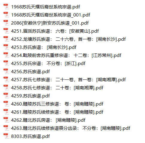 苏氏家谱17本族谱苏家宗谱家训明清民国古籍