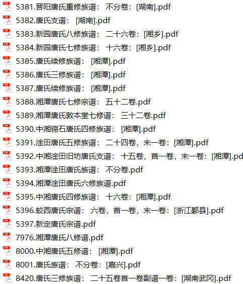 唐氏家谱75本族谱唐家宗谱家训明清民国古籍