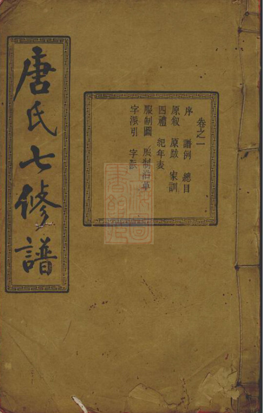 唐氏家谱75本族谱唐家宗谱家训明清民国古籍