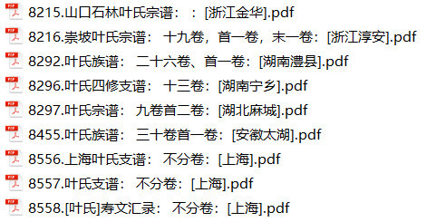 叶氏家谱210本叶氏族谱叶家宗谱家训明清民国古籍