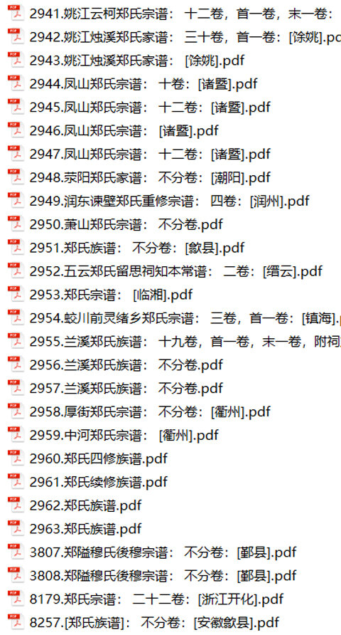 郑氏家谱307本郑氏族谱郑家宗谱家训明清民国古籍