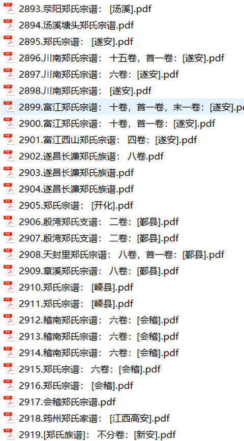 郑氏家谱307本郑氏族谱郑家宗谱家训明清民国古籍