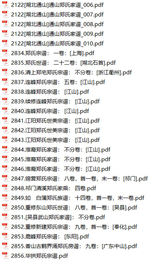 郑氏家谱307本郑氏族谱郑家宗谱家训明清民国古籍