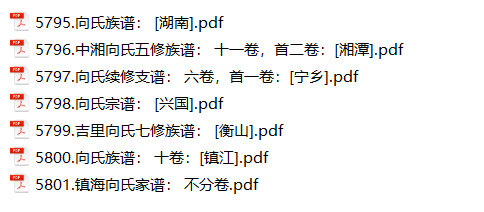 向氏家谱7本向家族谱向氏宗谱向氏家乘家训明清民国古籍