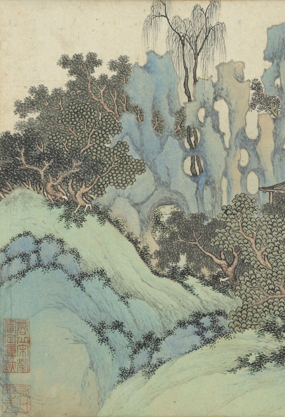 钓月亭图卷