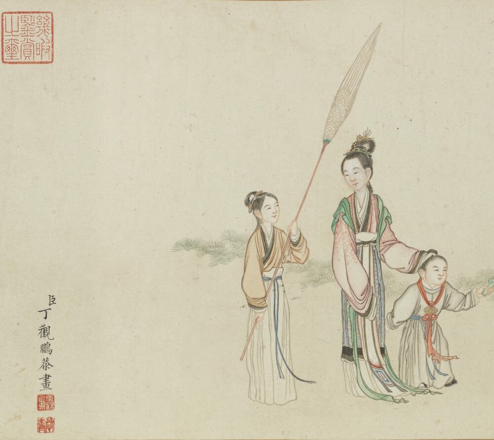 宫女婴戏图卷