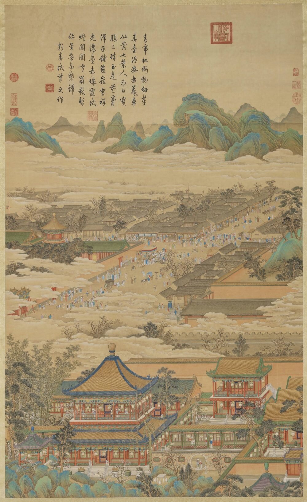 十二禁禦景图轴