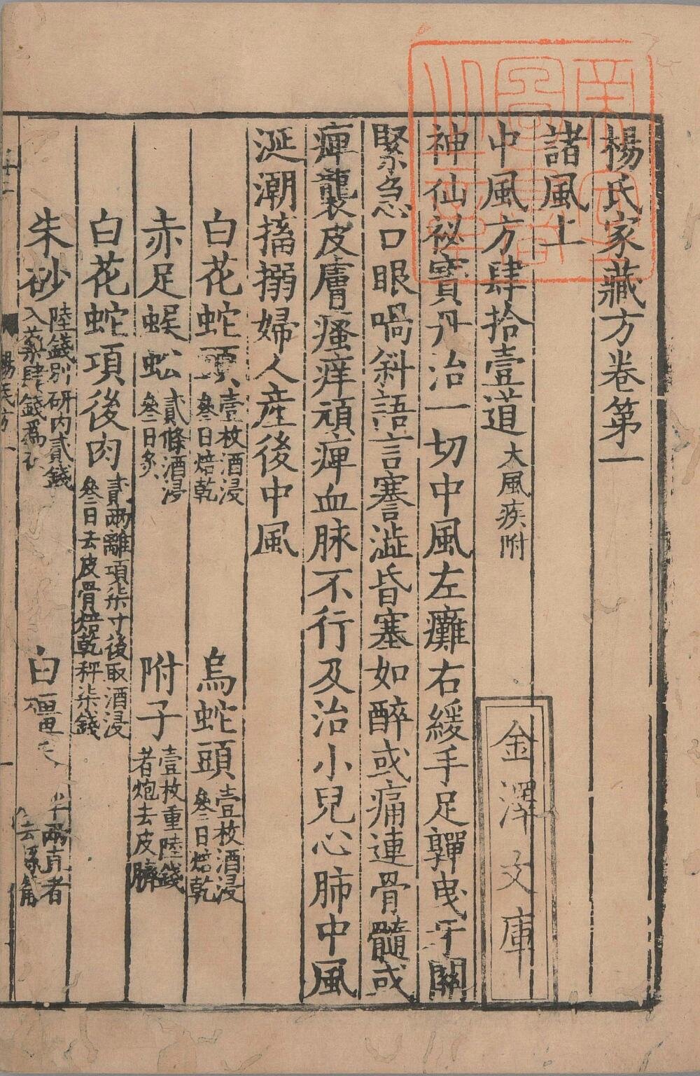 杨氏家藏方