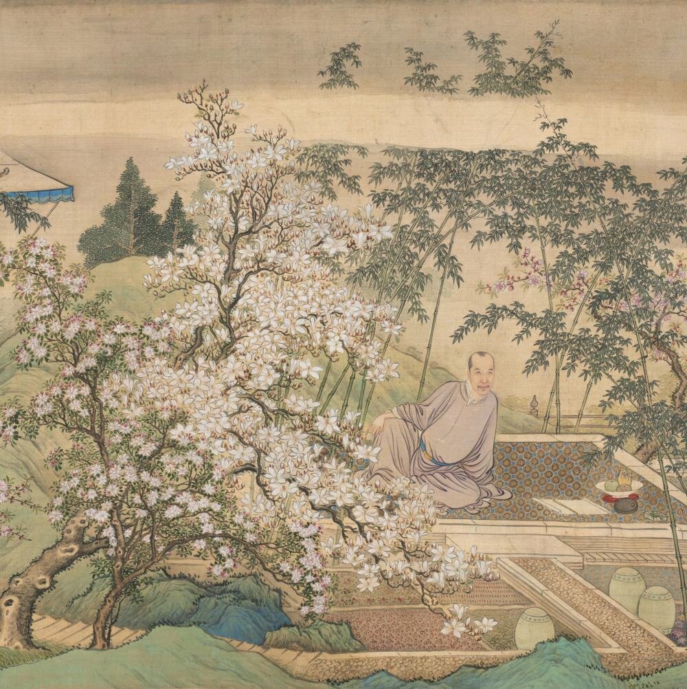 春泉洗药图
