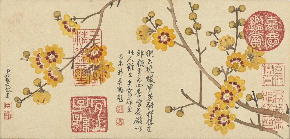 四景花卉图册