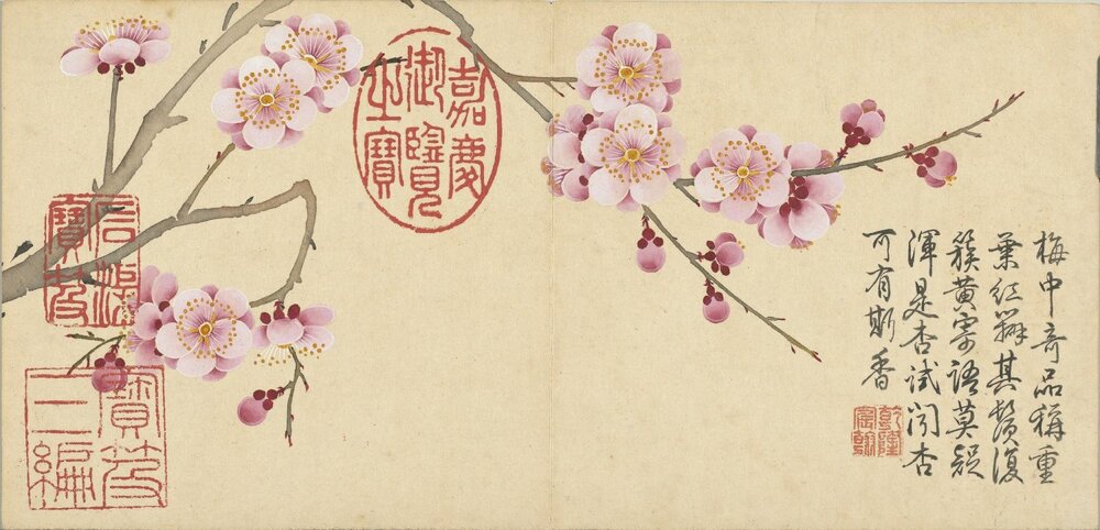四景花卉图册