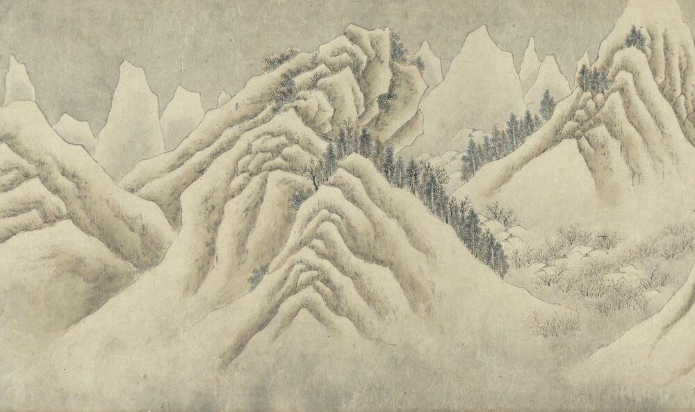 关山积雪图卷