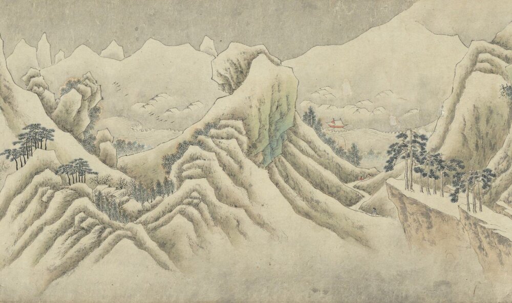 关山积雪图卷