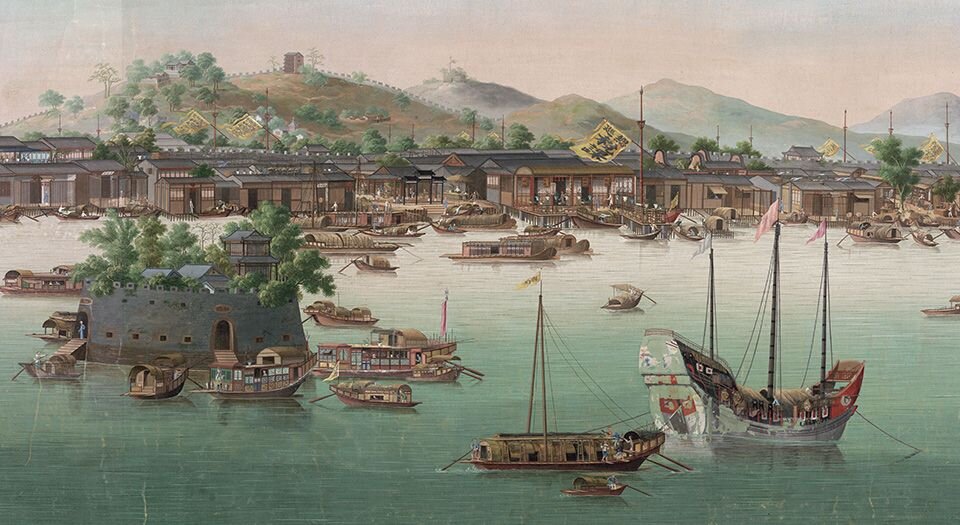 广州城珠江滩景图