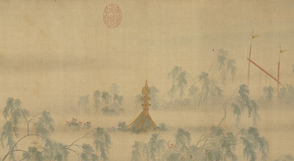 汉宫春晓图.明仇英画.绢本设色.附注释.39951X1923像素.台北故宫博物院藏