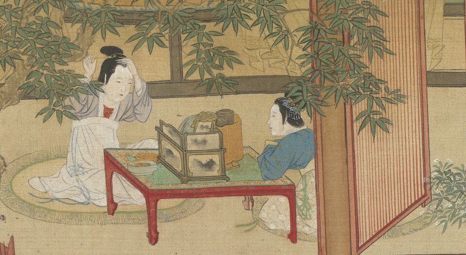 汉宫春晓图.明仇英画.绢本设色.附注释.39951X1923像素.台北故宫博物院藏