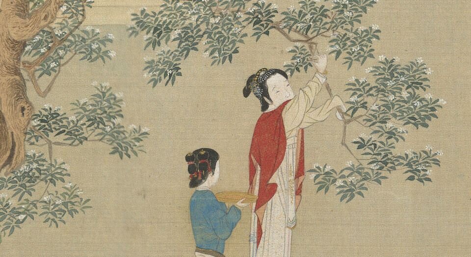 汉宫春晓图.明仇英画.绢本设色.附注释.39951X1923像素.台北故宫博物院藏