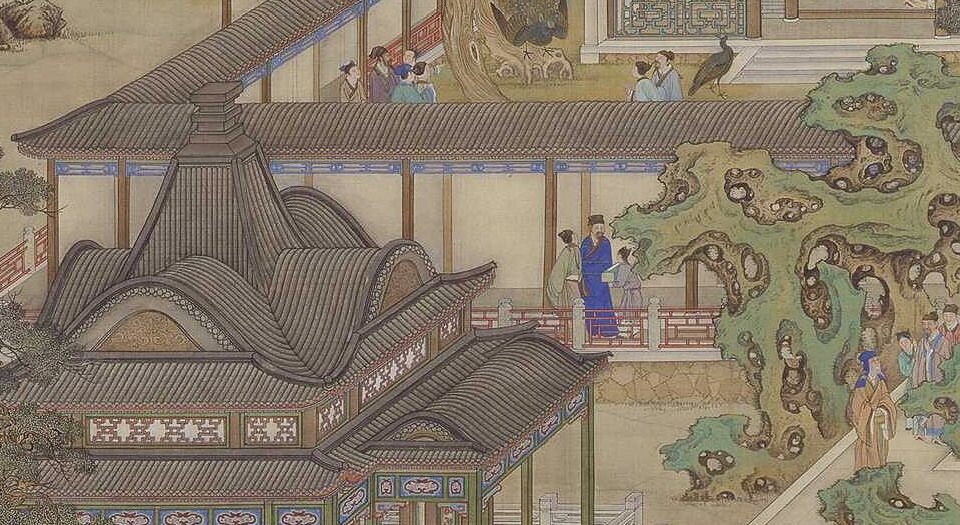 雍正十二月行乐图.轴.十二幅.绢本设色.北京故宫博物院藏