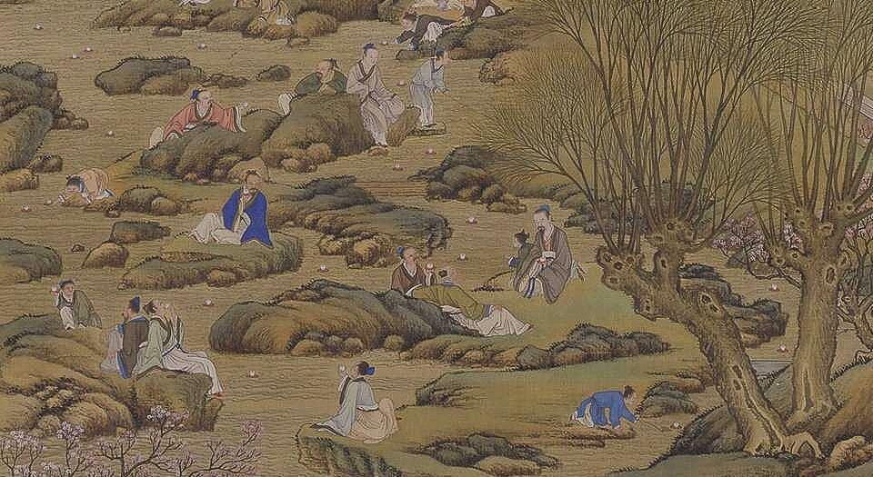 雍正十二月行乐图.轴.十二幅.绢本设色.北京故宫博物院藏