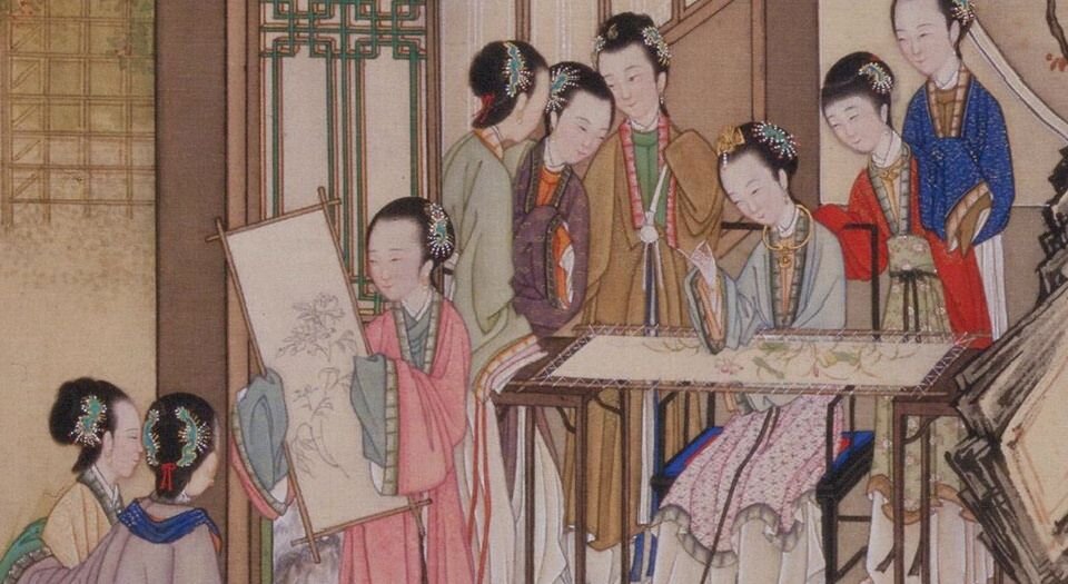 月曼清游图册.清陈枚绘.十二帧.绢本设色.北京故宫博物院藏