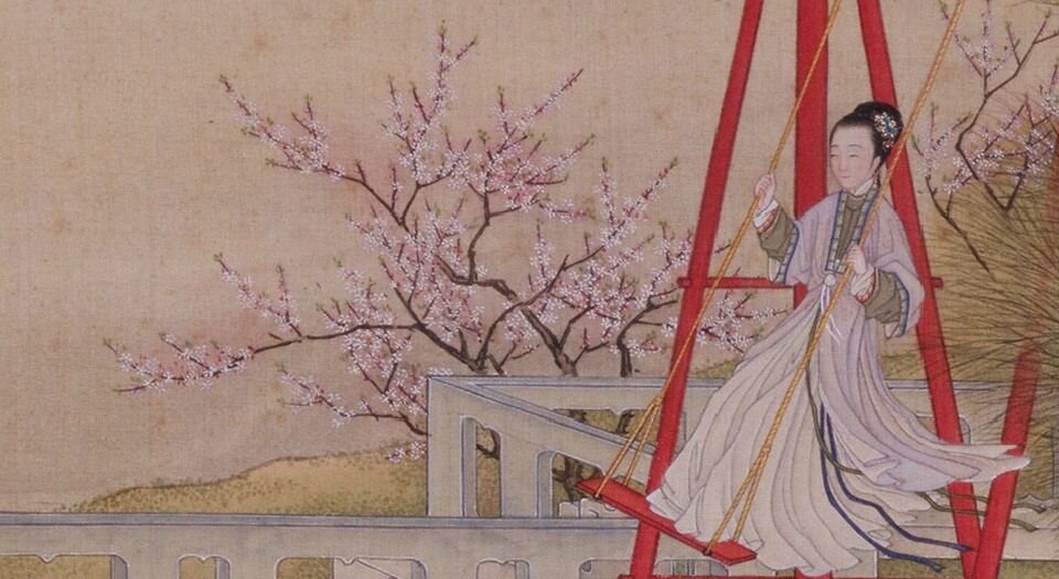 月曼清游图册.清陈枚绘.十二帧.绢本设色.北京故宫博物院藏
