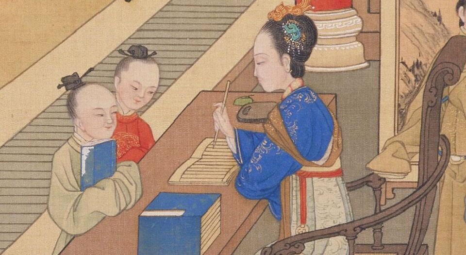 历朝贤后故事图.十二帧.清.焦秉贞绘.绢本设色.故宫博物院藏