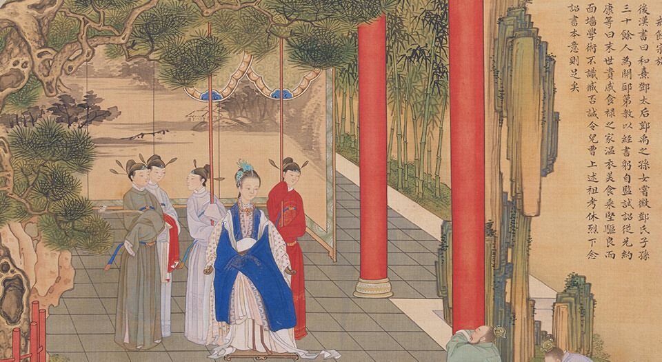 历朝贤后故事图.十二帧.清.焦秉贞绘.绢本设色.故宫博物院藏