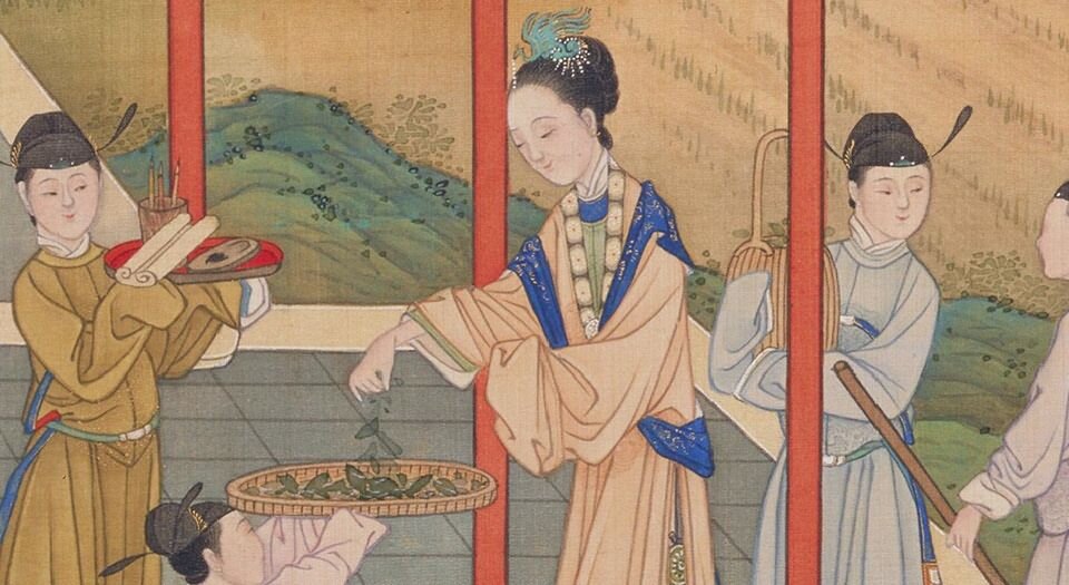 历朝贤后故事图.十二帧.清.焦秉贞绘.绢本设色.故宫博物院藏