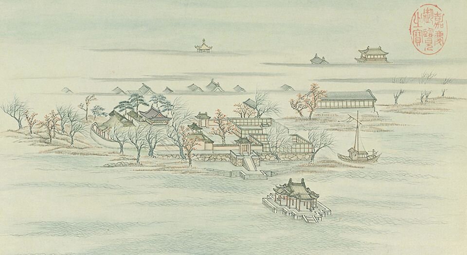 燕山八景图册.清.张若澄绘.绢本设色.故宫博物院藏