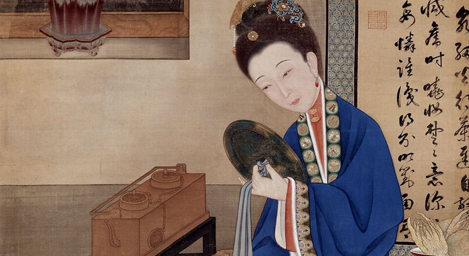 胤禛美人图.雍正十二美人图.十二帧.清代绢本设色.故宫博物院藏